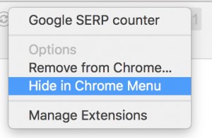 Google SERP counter hide option